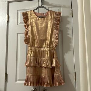Pink and gold mini dress